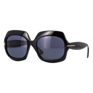 A0671Z New TOM FORD Ren Black Square FT1155/S 01A Sunglasses Women